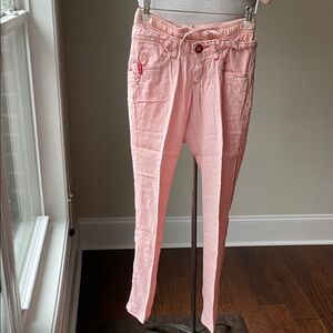 Chic Light Pink Straight Leg Women's Pants